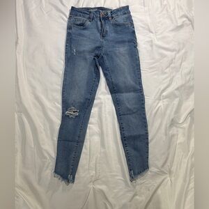 Urban Planet high rise distressed super skinny jeans